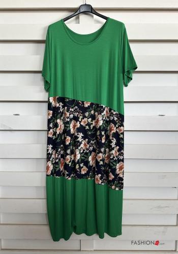 Vestido manga corta cuello redondo Estampado Floral - ph 2