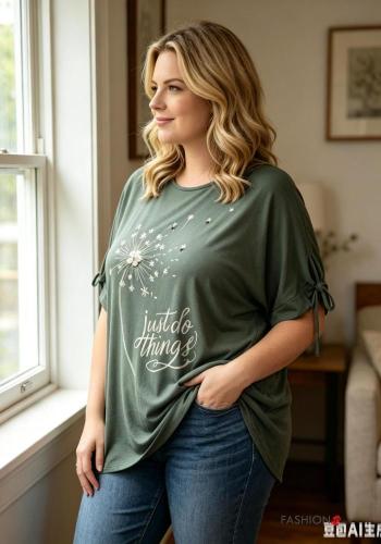 Floral short sleeve crew neck oversized T-shirt - ph 2