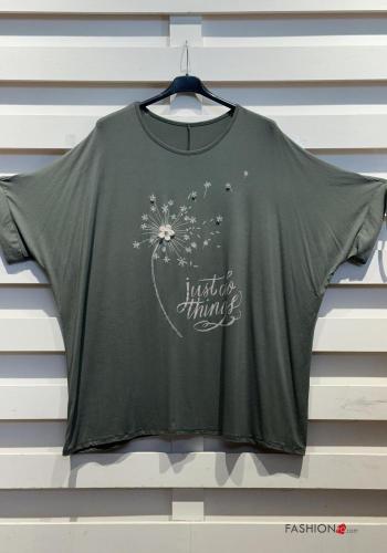 Floral short sleeve crew neck oversized T-shirt - ph 3