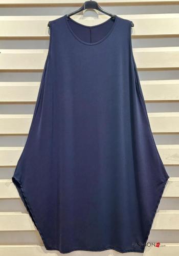 Robe à genoux col rond sans manches avec fonte - ph 3