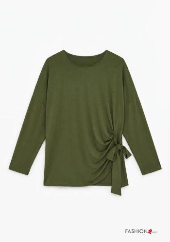 Blusa maniche lunghe girocollo con nodo - ph 3