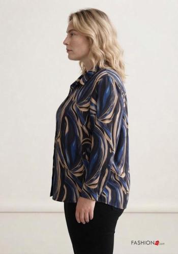 Camicia maniche lunghe Fantasia artistica con bottoni - ph 2