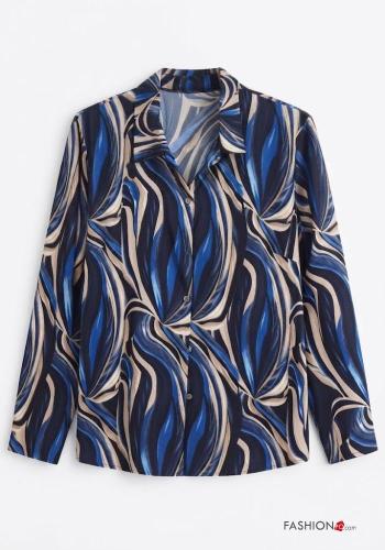 Camicia maniche lunghe Fantasia artistica con bottoni - ph 3