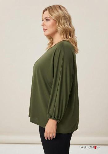 Blouse oversize col rond manches à trois-quarts - ph 2
