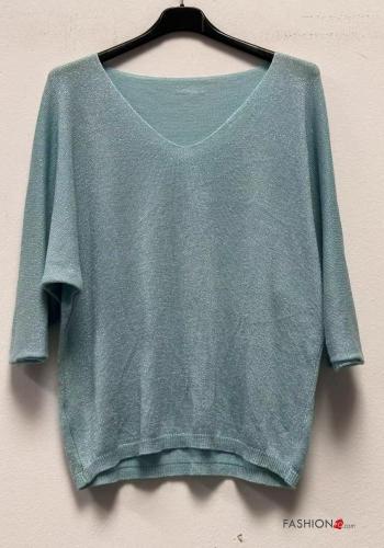 Sweater with v-neck 3/4 sleeve - ph 4