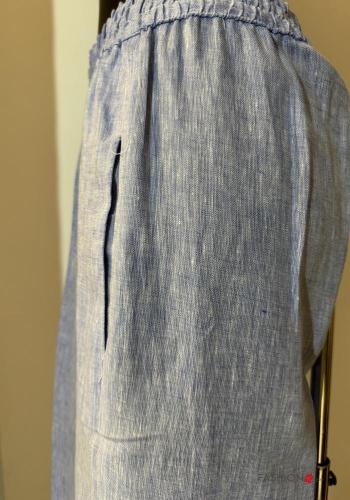 hoher Taille wide leg Hose aus Leinen mit gummizug - ph 2