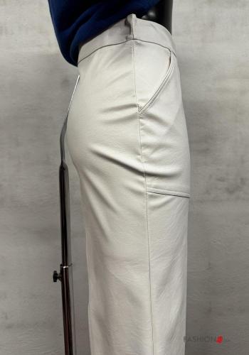 Gonna ecopelle Longuette con tasche - ph 3