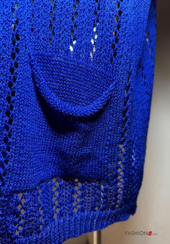 Cardigan Fantasia ricamata con tasche maniche a tre quarti - ph 3