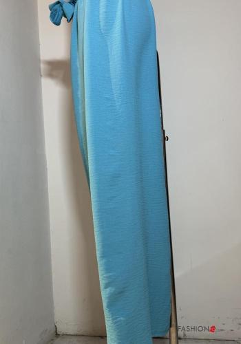 Pantalone wide leg con cintura in stoffa con elastico - ph 2