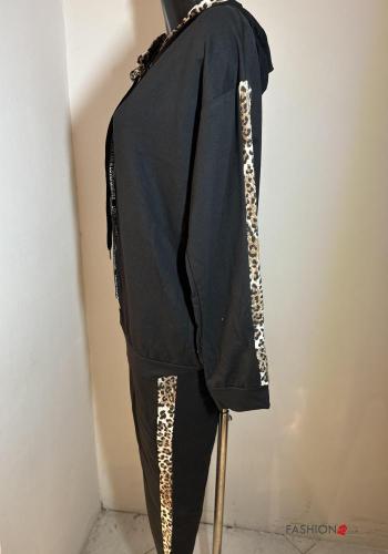 Tuta sportiva in Cotone con elastico con coulisse con zip con cappuccio - ph 2