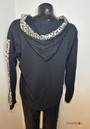 Tuta sportiva in Cotone con elastico con coulisse con zip con cappuccio - ph 3