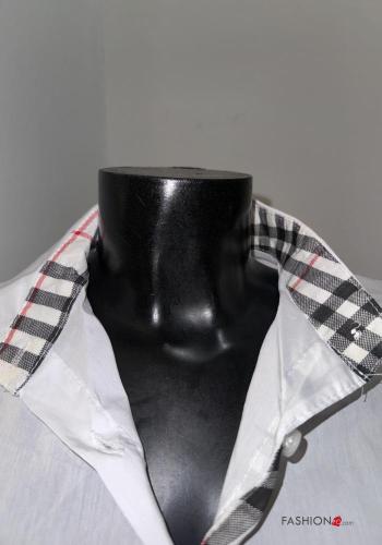 Chemise en Coton à collet Motif tartan à boutons - ph 4