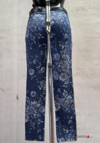 Floral Cotton Trousers with belt with pockets - ph 3