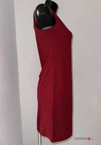 Vestido gola redonda sem mangas pelo joelho vestido justo - ph 2