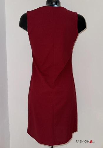 Vestido gola redonda sem mangas pelo joelho vestido justo - ph 3