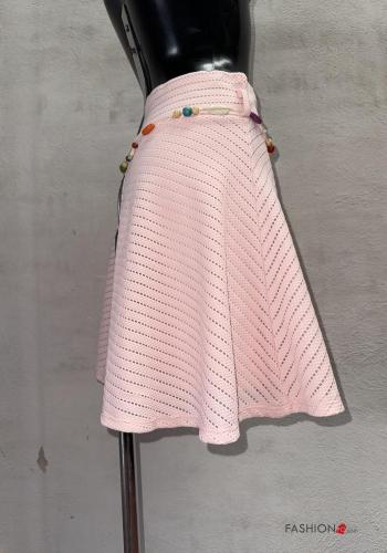 Jupe courte à broderie avec ceinture - ph 2