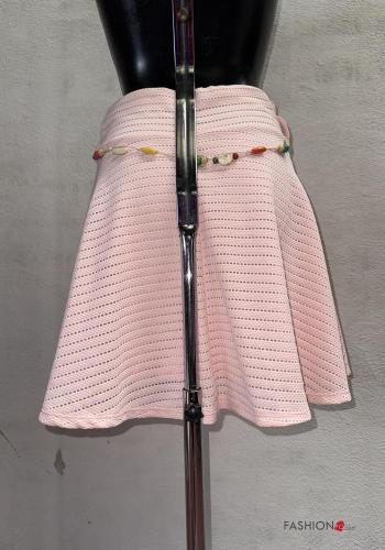 Jupe courte à broderie avec ceinture - ph 3