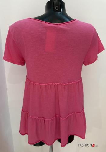T-shirt in Cotone maniche corte con balze - ph 3