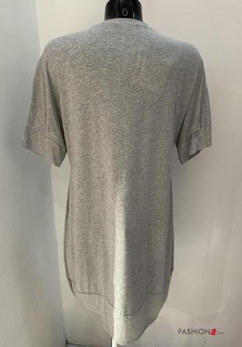 Abito in Cotone maniche corte girocollo con frange - ph 3
