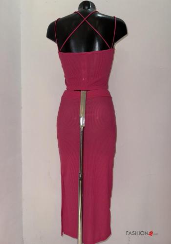 Coordinato costine scollato sulla schiena con elastico con spacco - ph 3