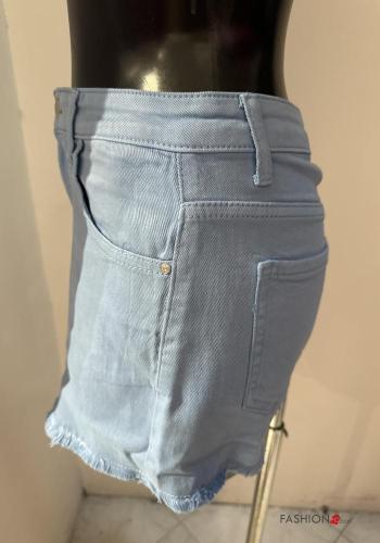 Denim Shorts aus Baumwolle mit Knöpfen mit Reißverschluss mit Taschen - ph 2