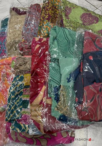 Jupe en Soie taille haute longue Imprimé mixte à volants avec élastique - ph 4