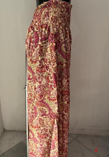 Pantalone in Seta vita alta wide leg con elastico - ph 2