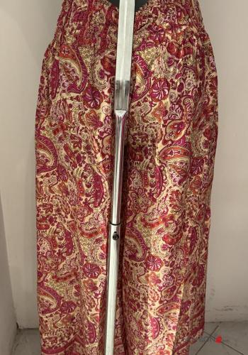 Pantalone in Seta vita alta wide leg con elastico - ph 3