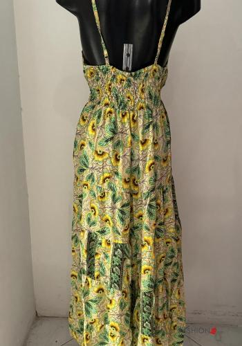 Abito in Seta lungo senza maniche scollato sulla schiena scollo a V - ph 3
