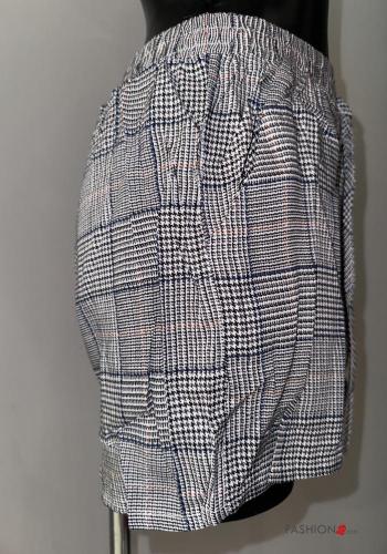Shorts de Algodón Estampado tartán con bolsillos con elástico - ph 2