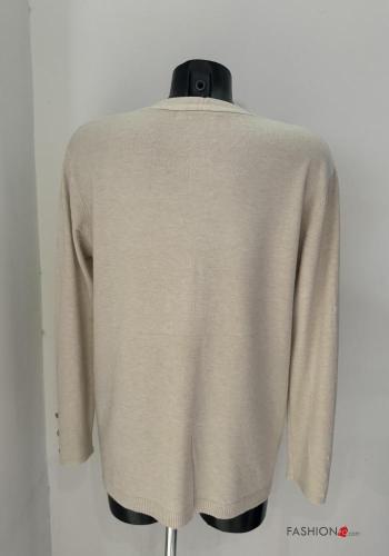 long sleeve Cardigan with buttons with v-neck with pockets - ph 3