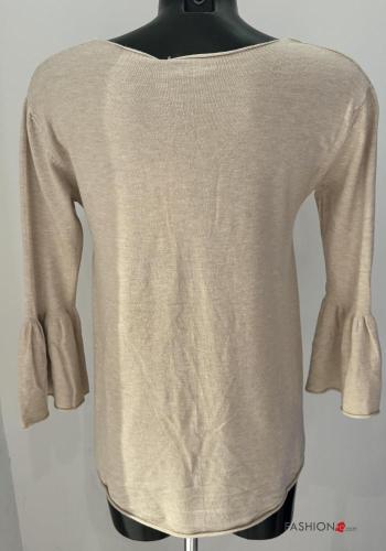 Maglione maniche volant scollo a V maniche a tre quarti - ph 3