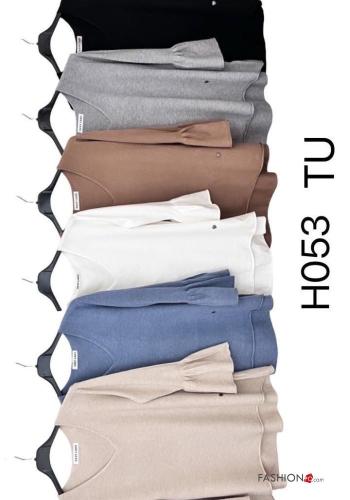 Maglione maniche volant scollo a V maniche a tre quarti - ph 4