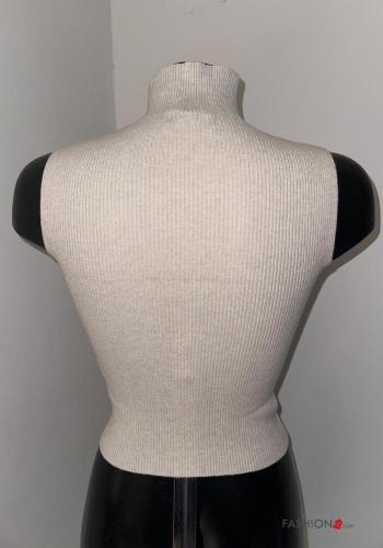 Ribbed mini sleeveless Top Rollneck - ph 3