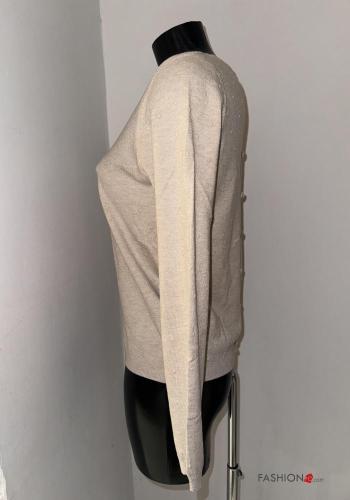 Maglione maniche lunghe girocollo con bottoni - ph 2