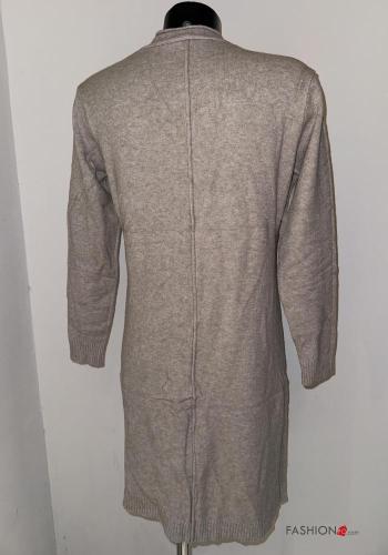 long sleeve long Cardigan with buttons with pockets - ph 3