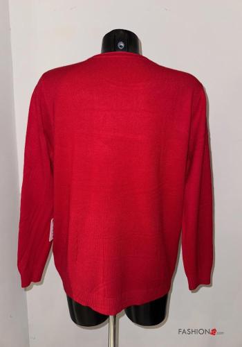 Maglione maniche lunghe girocollo Fantasia animali con strass - ph 3