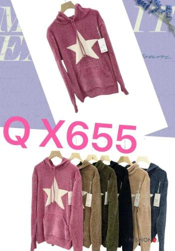 Maglione con tasche con cappuccio - ph 4