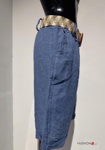 Bermudas de Lino con bolsillos con cinturón con elástico - ph 2