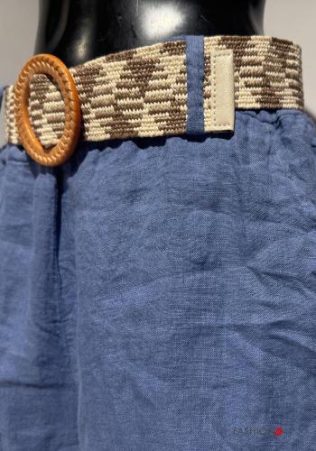 Bermudas de Lino con bolsillos con cinturón con elástico - ph 4