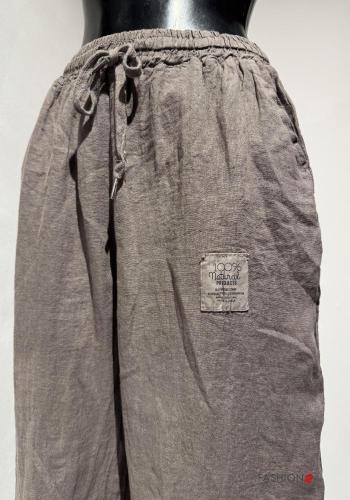Pantalone in Lino con tasche con elastico - ph 4