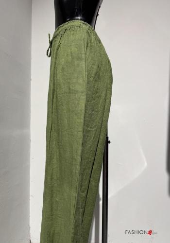 Pantalones de Lino wide leg con elástico - ph 2