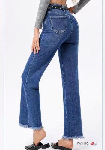 denim Cotton Jeans with buttons with zip with pockets - ph 2