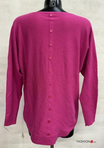 Pull manches longues col rond à boutons - ph 3