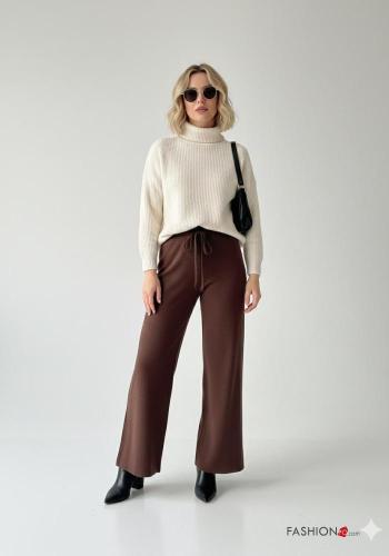 Pantalone in Cotone wide leg con elastico - ph 1