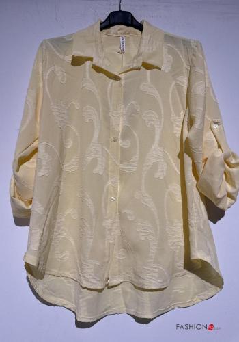 Chemise manches longues à collet à broderie à boutons - ph 2