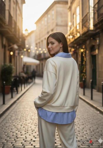 Conjunto manga larga con cuello con bolsillos con elástico - ph 2