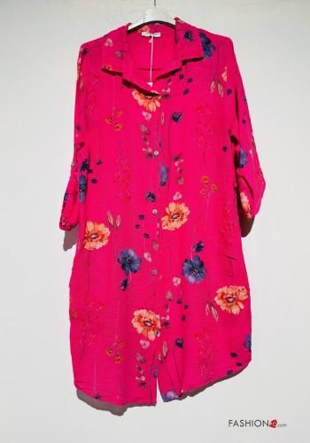 with collar Linen Shirt with buttons - ph 2