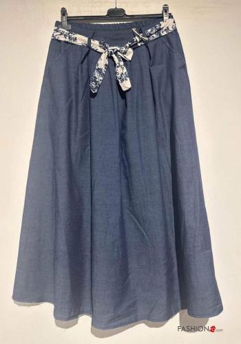 Falda de Algodón con cinturón de tela - ph 2