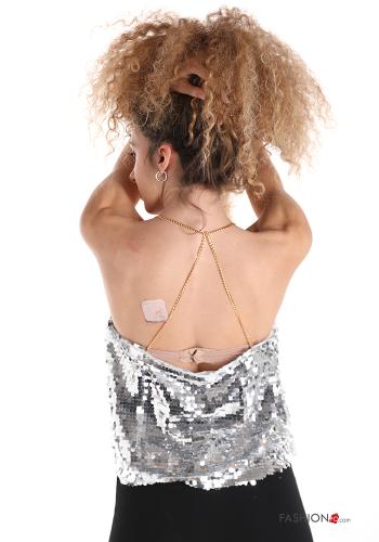 Top con paillettes scollo a V - ph 2